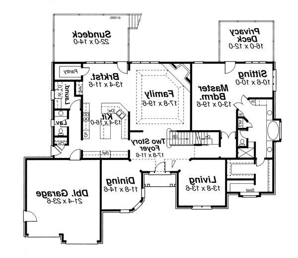 First Floor image of BELVIDERE House Plan